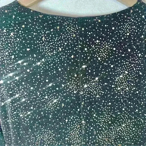 Anne Klein Women’s Black and Gold Sequined Dot Midi-Length Dress Size 2 - Picture 4 of 12